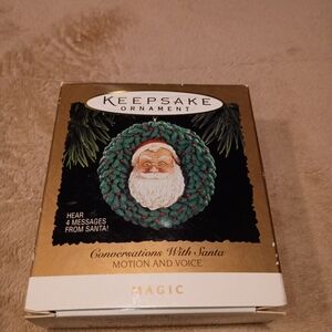 Hallmark Magic Ornamnt Conversations With Santa Vintage Complete Beautiful!